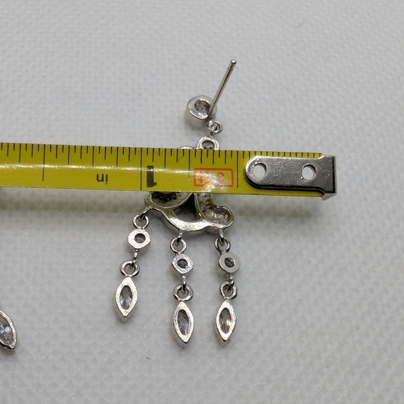 Elegant Silver Chandelier Earrings - Picture 6 of 6